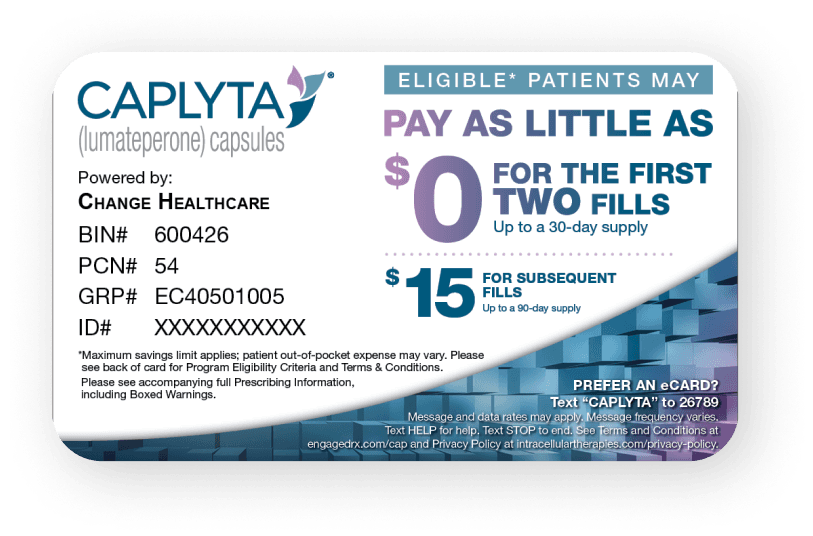 CAPLYTA® (lumateperone) savings card